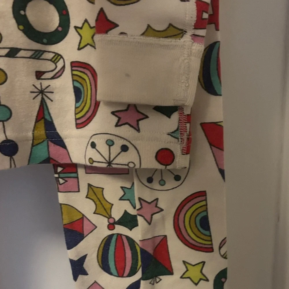 Holiday Icon Cream Pajama Set with Multicolor Print